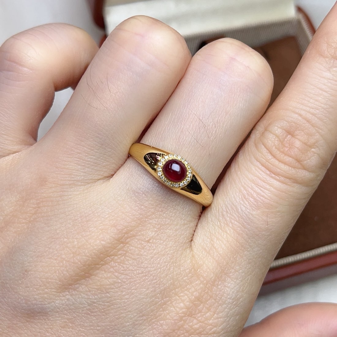 14k Gold 0.80 Ct Natural Ruby & Diamond Ring - 6