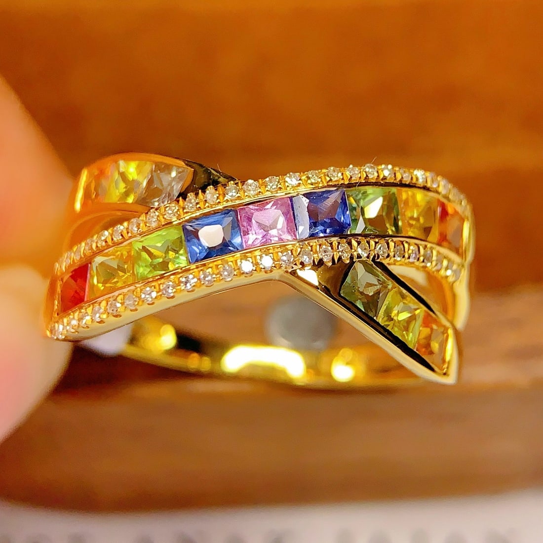 14k Gold 1.8 Ct Natural Sapphire & Diamond Ring - 5