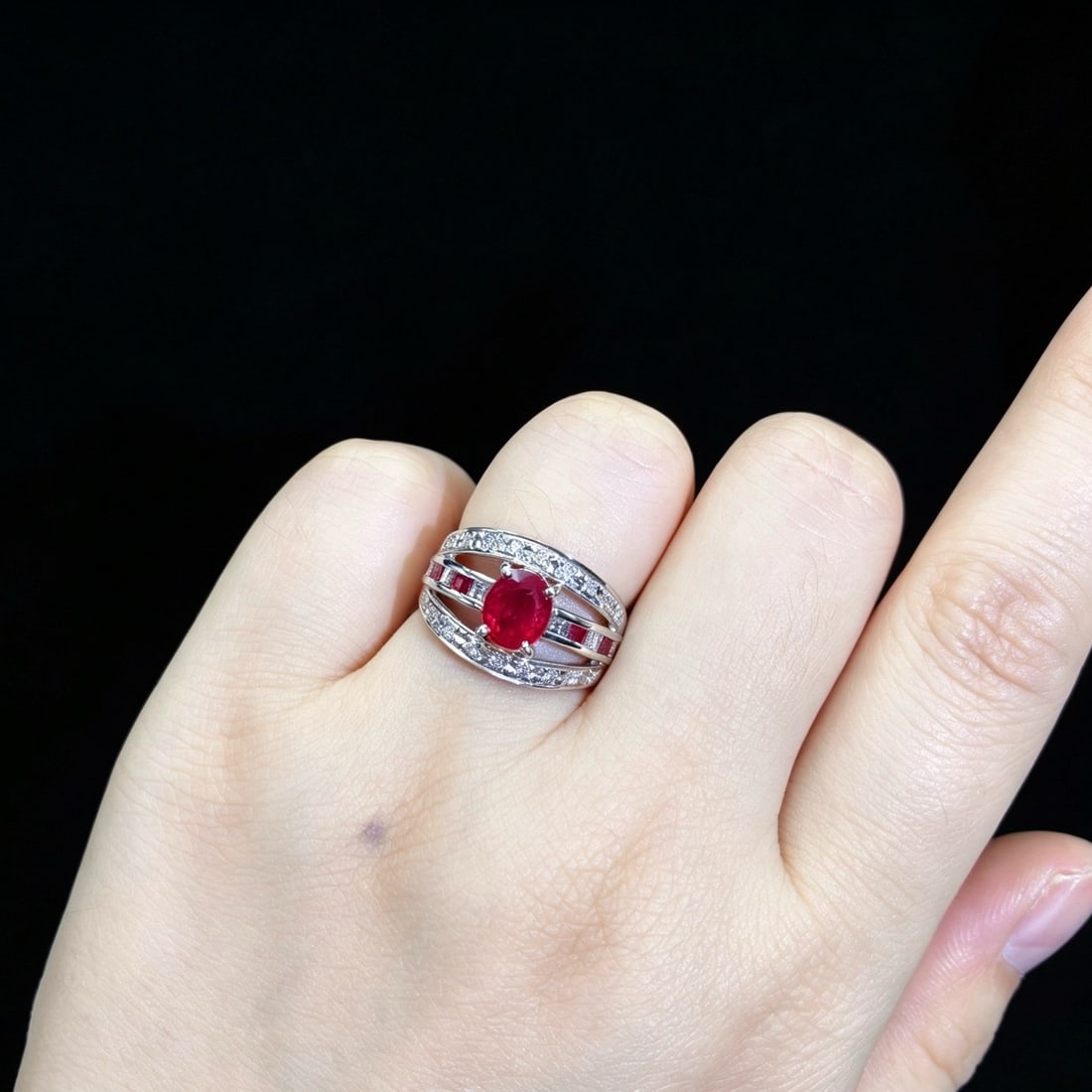 14k Gold 2.09 Ctw Natural Ruby & Diamond Ring - 6