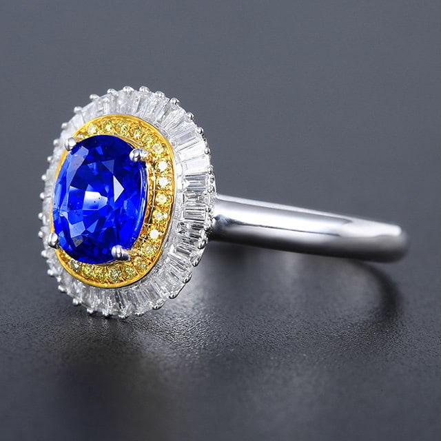 14k Gold 1.56 Ctw Natural Sapphire & Diamond Ring - 2
