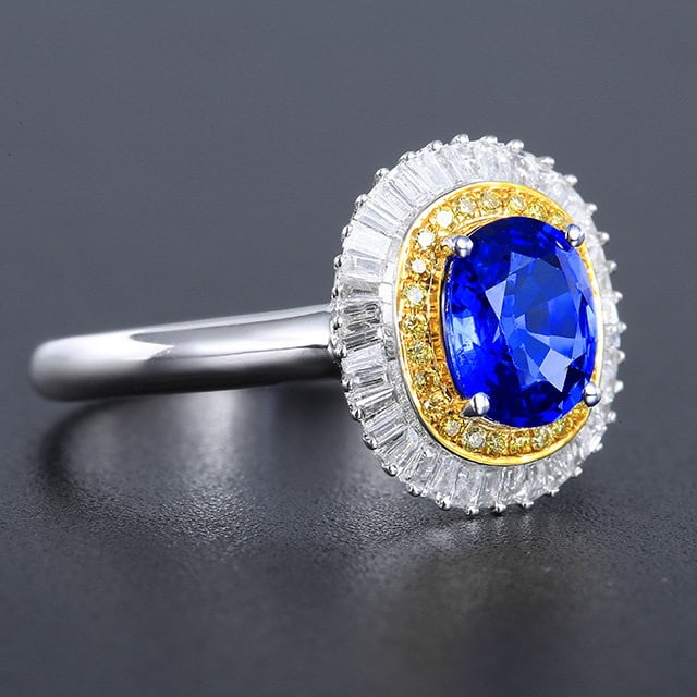 14k Gold 1.56 Ctw Natural Sapphire & Diamond Ring - 3