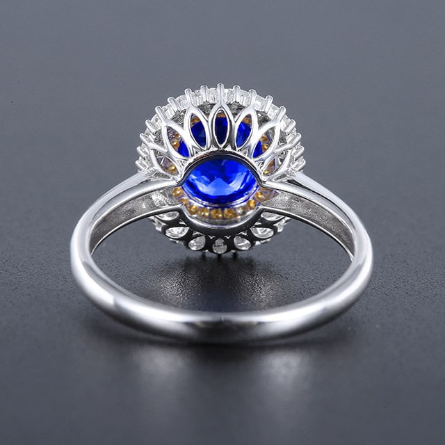 14k Gold 1.56 Ctw Natural Sapphire & Diamond Ring - 4