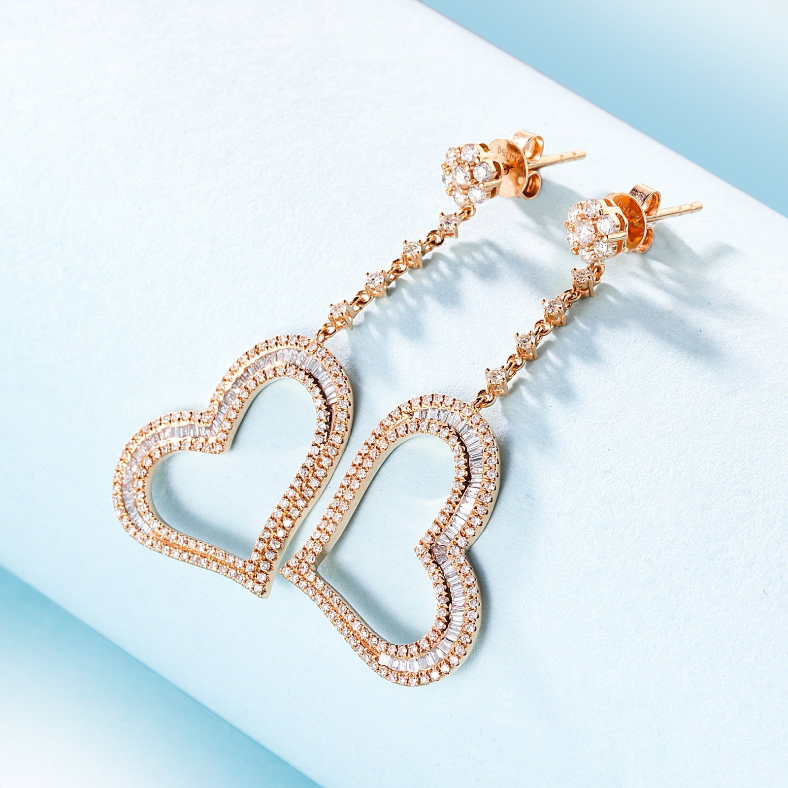 14k Gold 1.12 Ctw Natural H Diamond Earrings - 3
