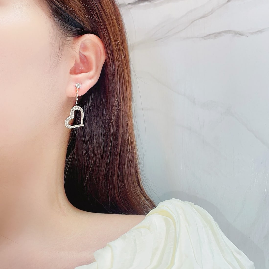 14k Gold 1.12 Ctw Natural H Diamond Earrings - 4