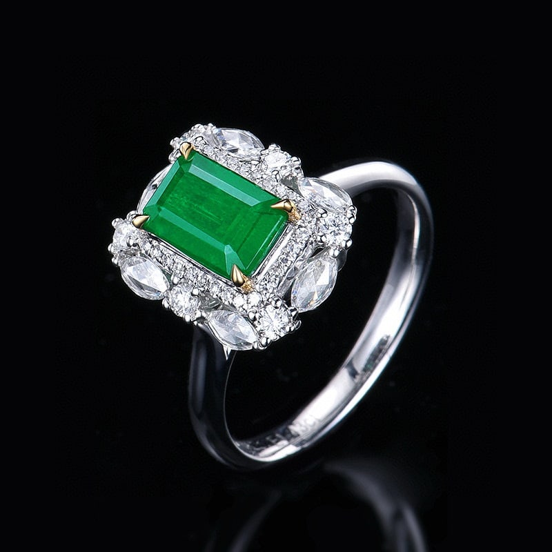 14k Gold 1.99 Ctw Vivid Green Natural Emerald & Diamond Ring/pendant( Without Chain ) - 4