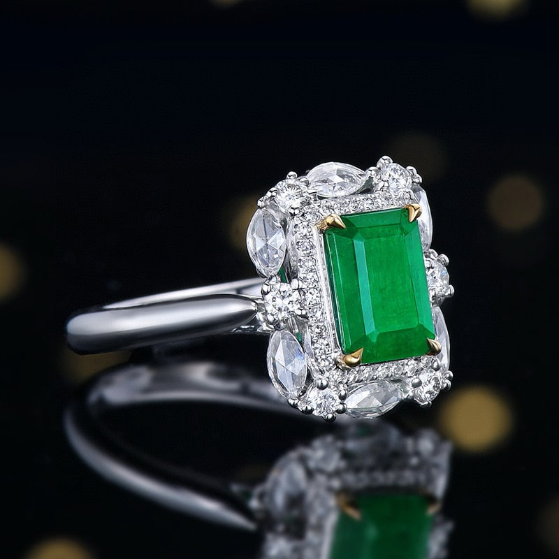 14k Gold 1.99 Ctw Vivid Green Natural Emerald & Diamond Ring/pendant( Without Chain ) - 5