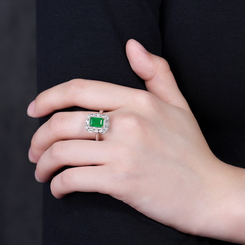 14k Gold 1.99 Ctw Vivid Green Natural Emerald & Diamond Ring/pendant( Without Chain ) - 8