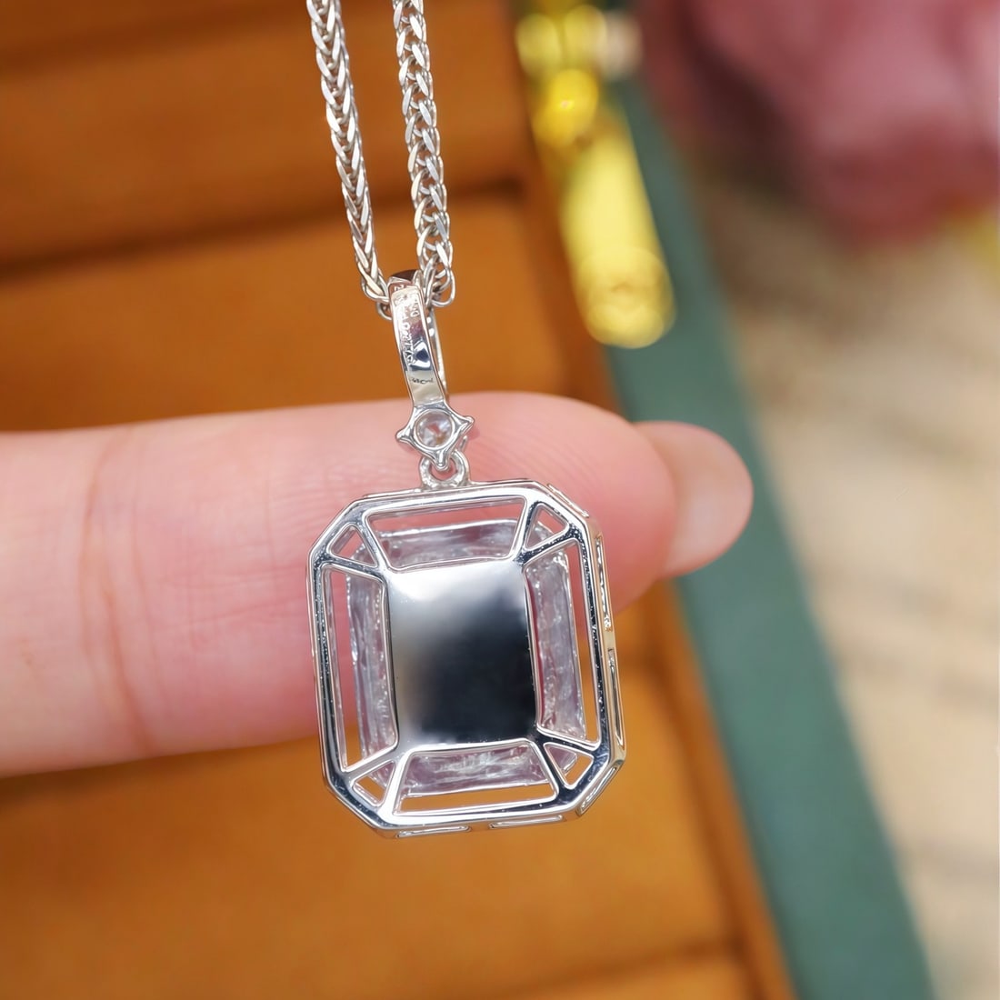 14k Gold 2.36 Ctw Natural Spinel & Diamond Pendant( Without Chain ) - 4