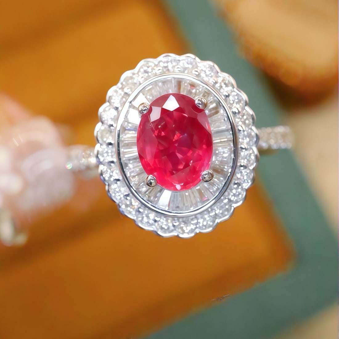 14k Gold 1.50 Ctw Natural Ruby & Diamond Ring: Ref:231186264 // gold content:14k gold // ring size:7. 25us // // main gemstone:ruby // shape:oval // carat weight:1. 02ct // color:red // treatment:natural // // adjacent gemstone 2 : diamond //