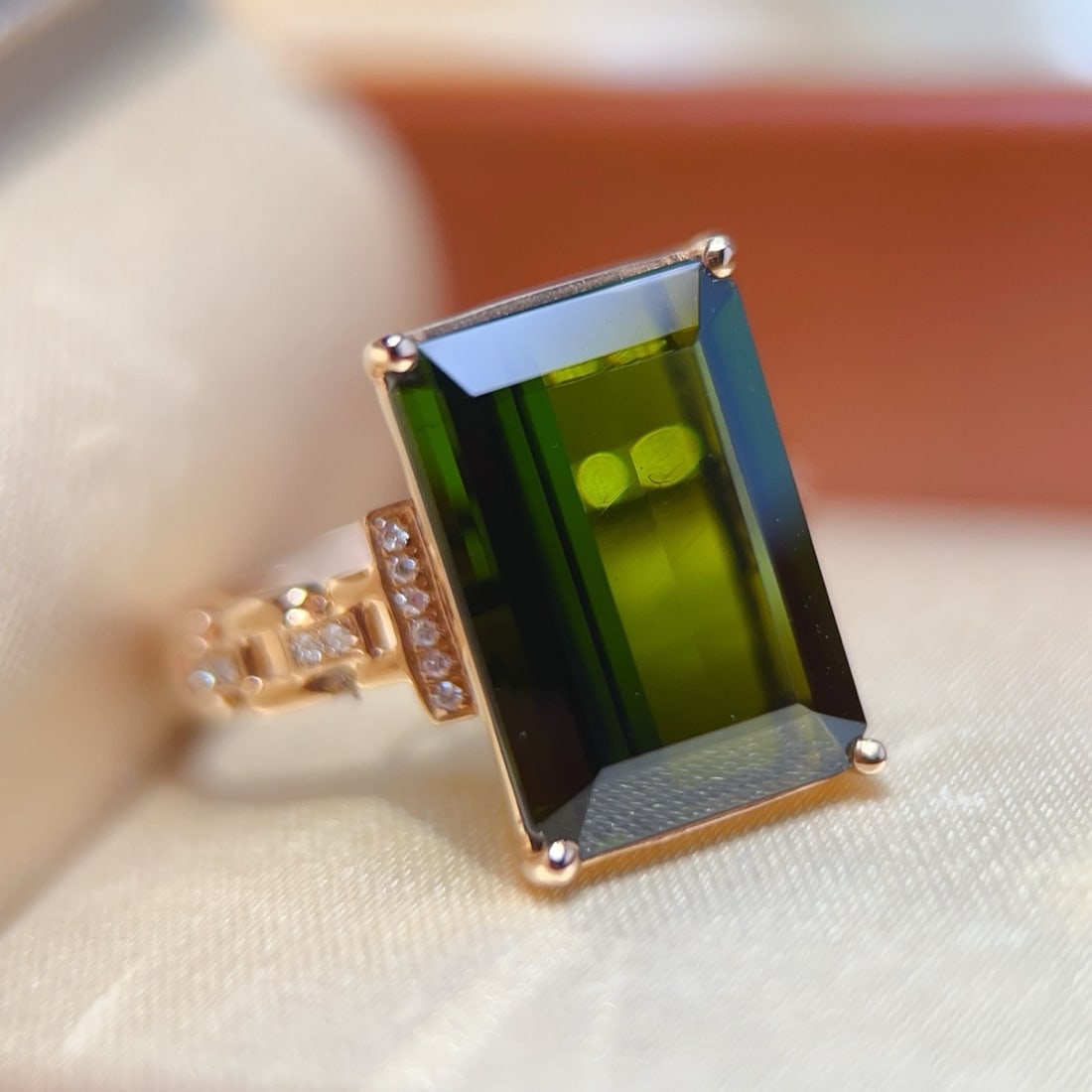 14k Gold 7.41 Ctw Natural Tourmaline & Diamond Ring - 2