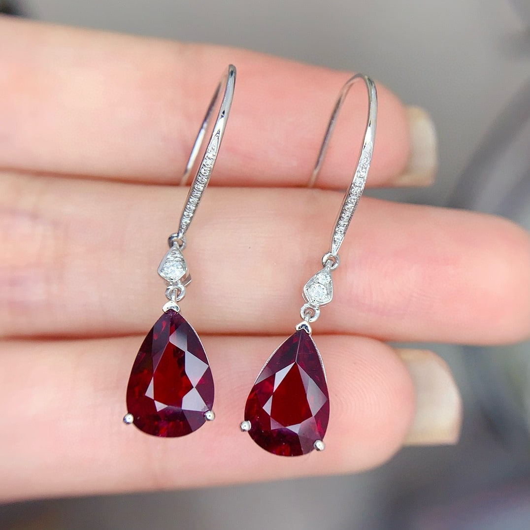 14k Gold 4.8 Ct Natural Tourmaline & Diamond Earrings - 3