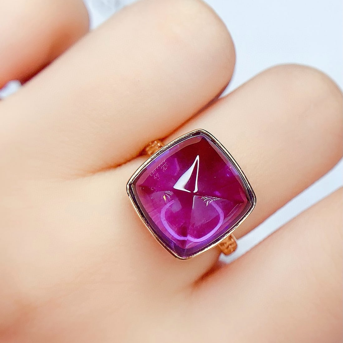 14k Gold 10 Ct Natural Amethyst Ring - 3