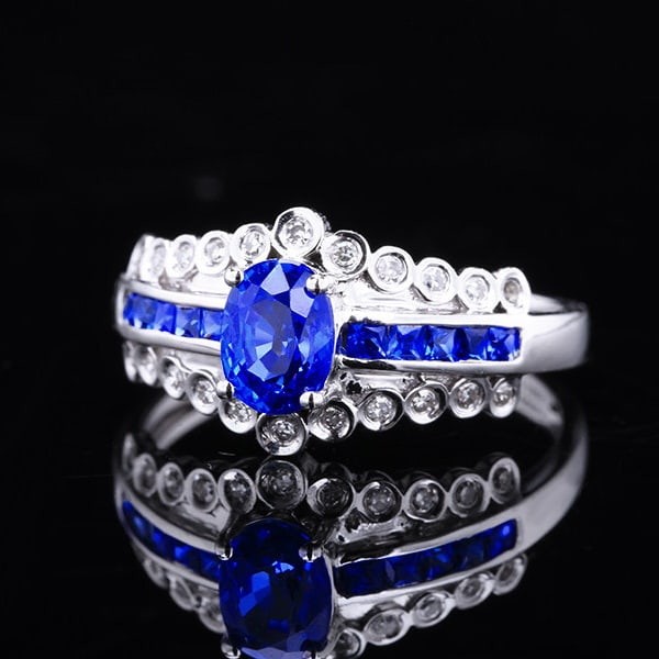 14k Gold 1.6 Ctw Natural Sapphire & Sapphire Ring - 2