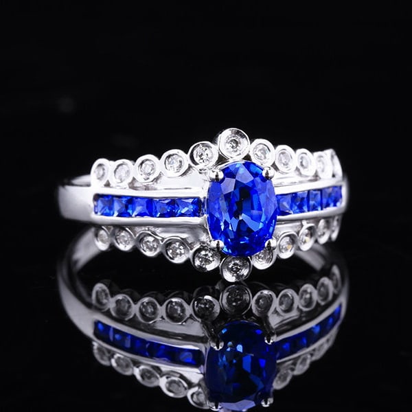 14k Gold 1.6 Ctw Natural Sapphire & Sapphire Ring - 3