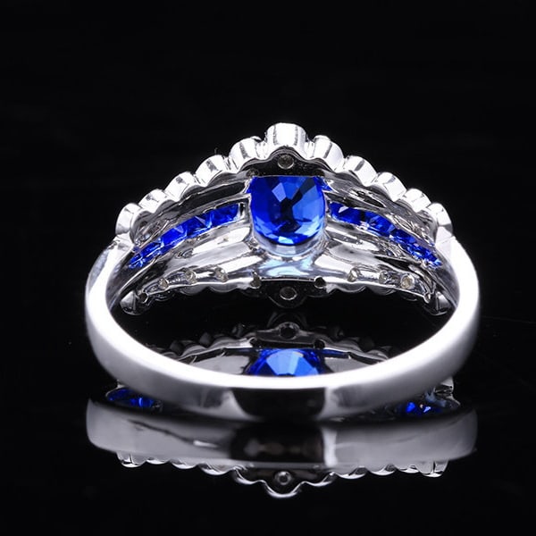 14k Gold 1.6 Ctw Natural Sapphire & Sapphire Ring - 4