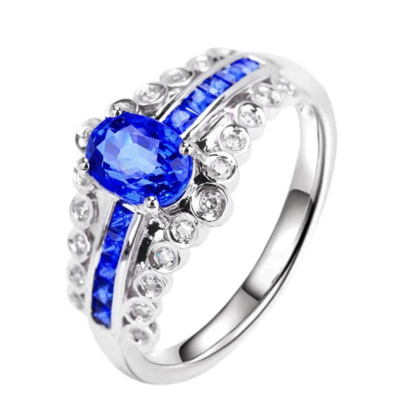 14k Gold 1.6 Ctw Natural Sapphire & Sapphire Ring - 5