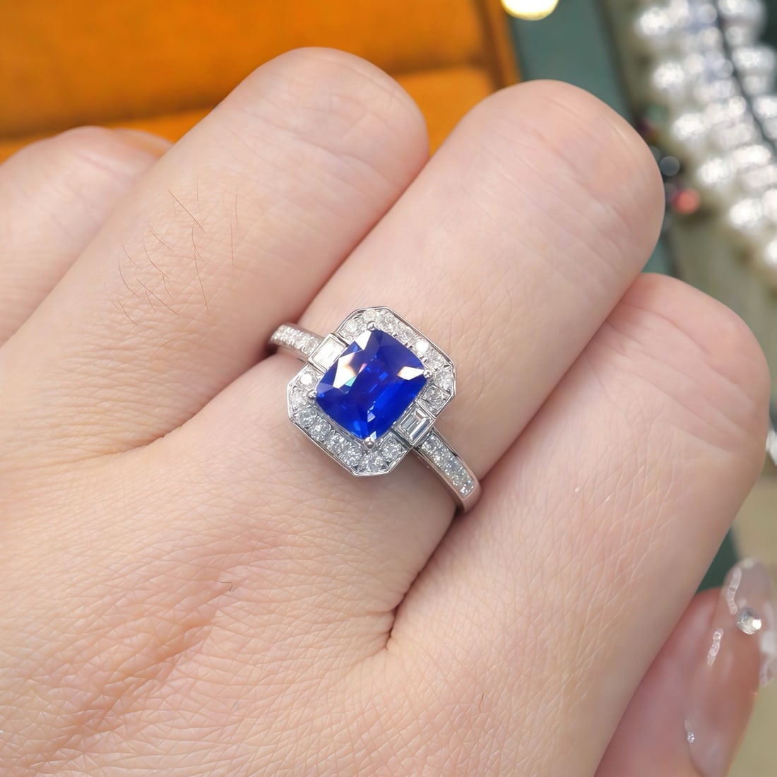 14k Gold 1.43 Ctw Natural Sapphire & Diamond Ring - 5
