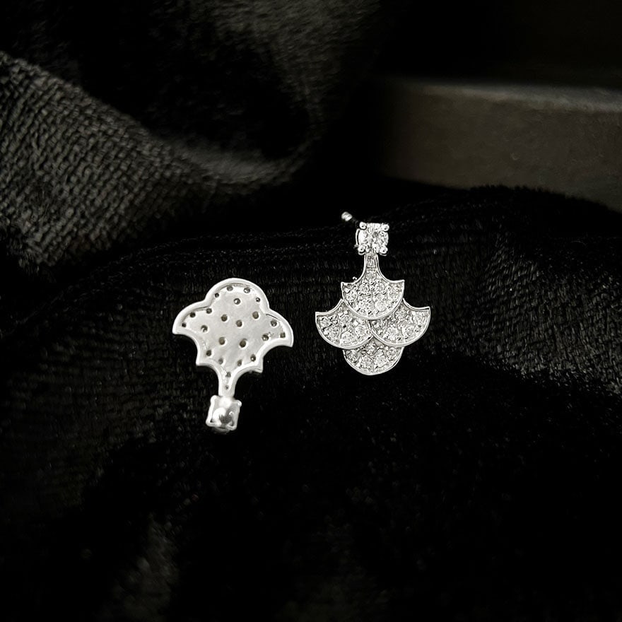 14k Gold 0.42 Ct Natural H Diamond Earrings - 3