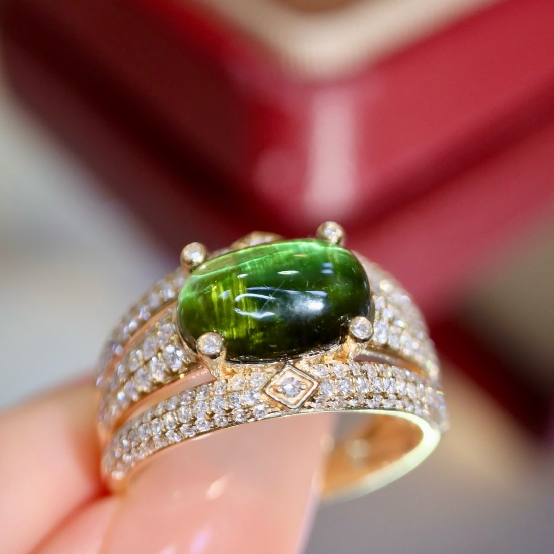 14k Gold 3.37 Ctw Natural Tourmaline & Diamond Ring - 3