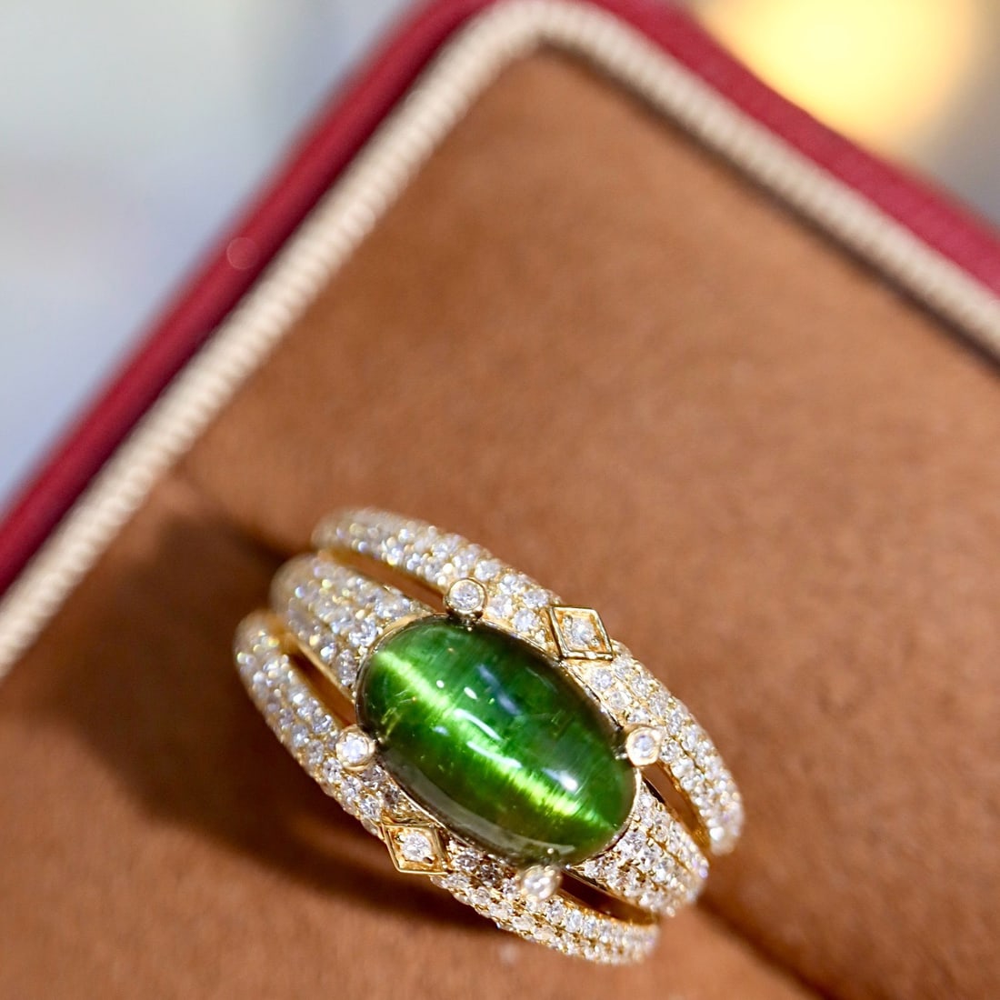 14k Gold 3.37 Ctw Natural Tourmaline & Diamond Ring - 6