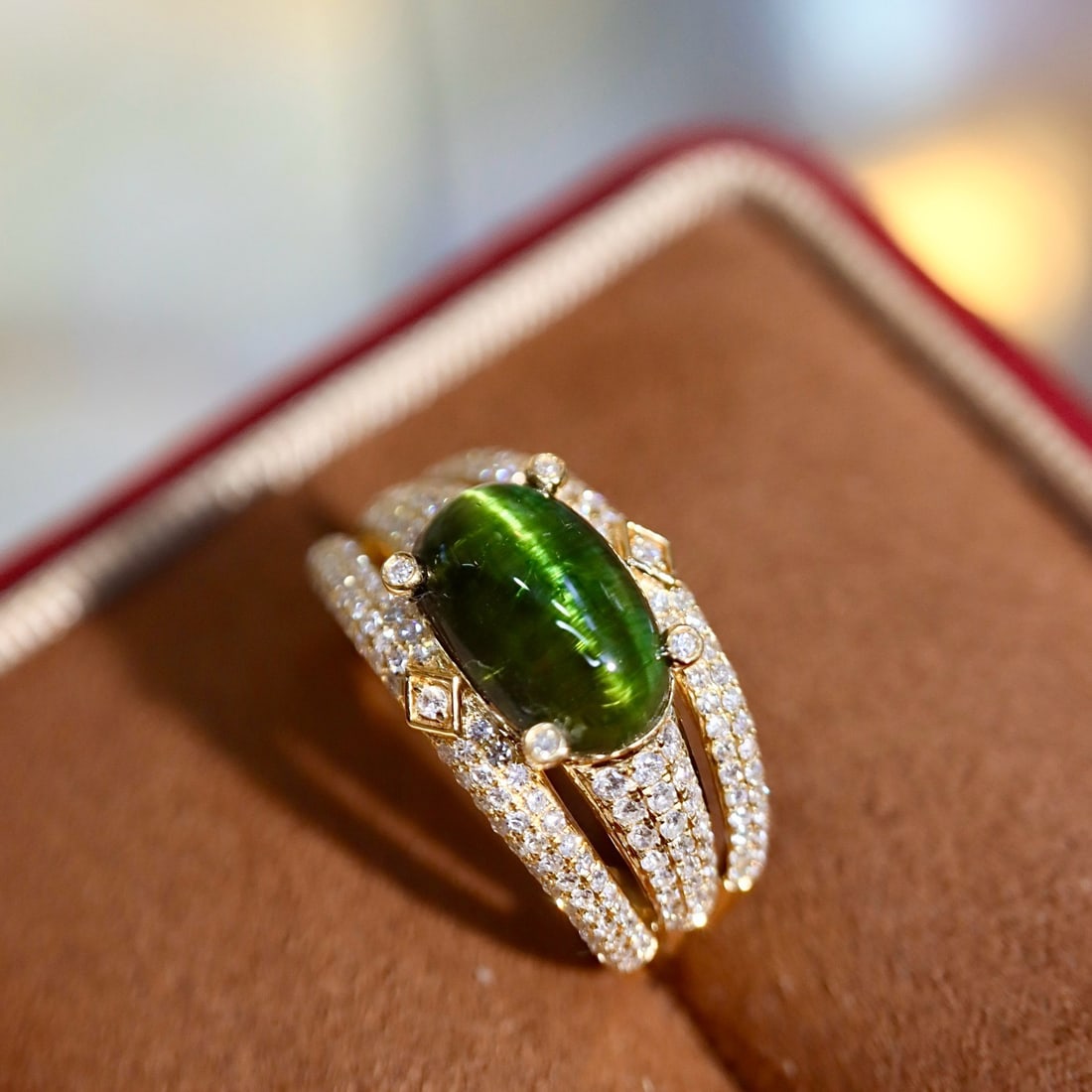 14k Gold 3.37 Ctw Natural Tourmaline & Diamond Ring - 7