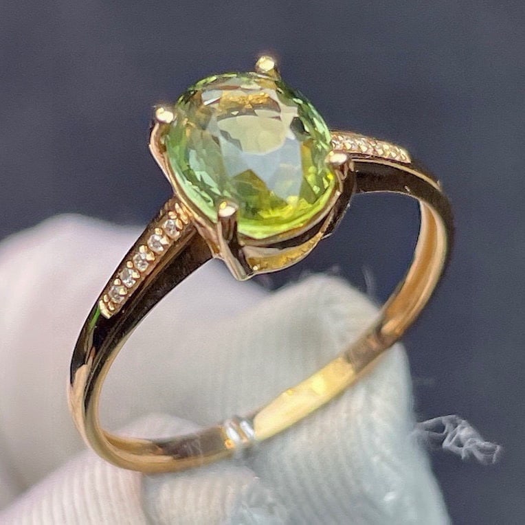 14k Gold 2.7 Ct Natural Tourmaline & Diamond Ring - 5