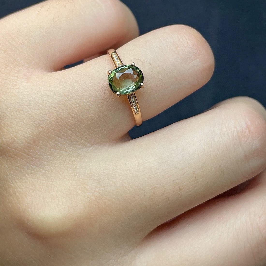 14k Gold 2.7 Ct Natural Tourmaline & Diamond Ring - 6