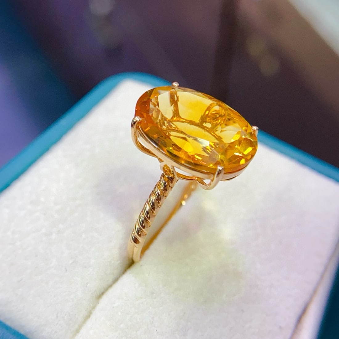 14k Gold 7.65 Ct Natural Citrine Ring - 2