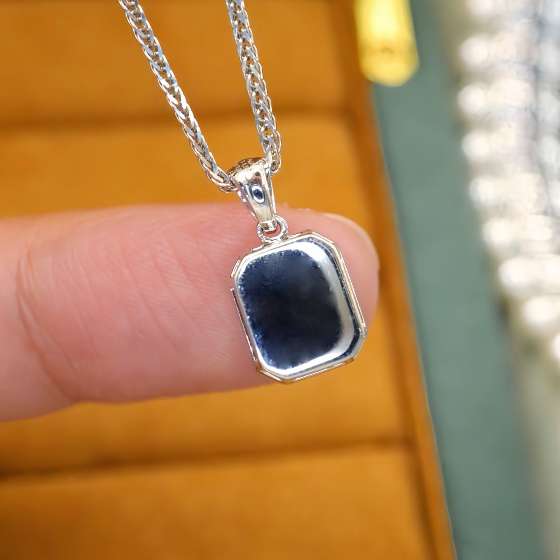 14k Gold 1.60 Ctw Natural Sapphire & Diamond Pendant( Without Chain ) - 4