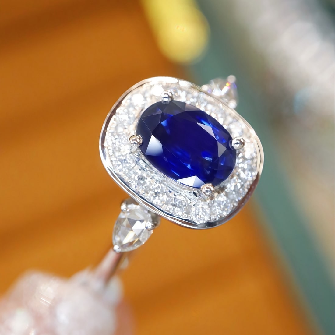 14k Gold 1.20 Ctw Natural Sapphire & Diamond Ring - 2