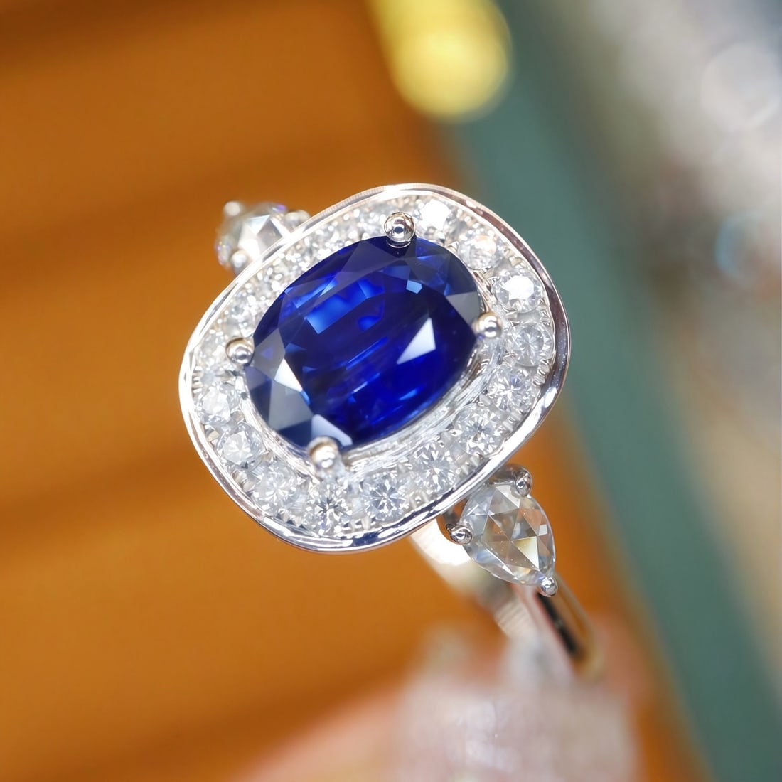 14k Gold 1.20 Ctw Natural Sapphire & Diamond Ring - 3