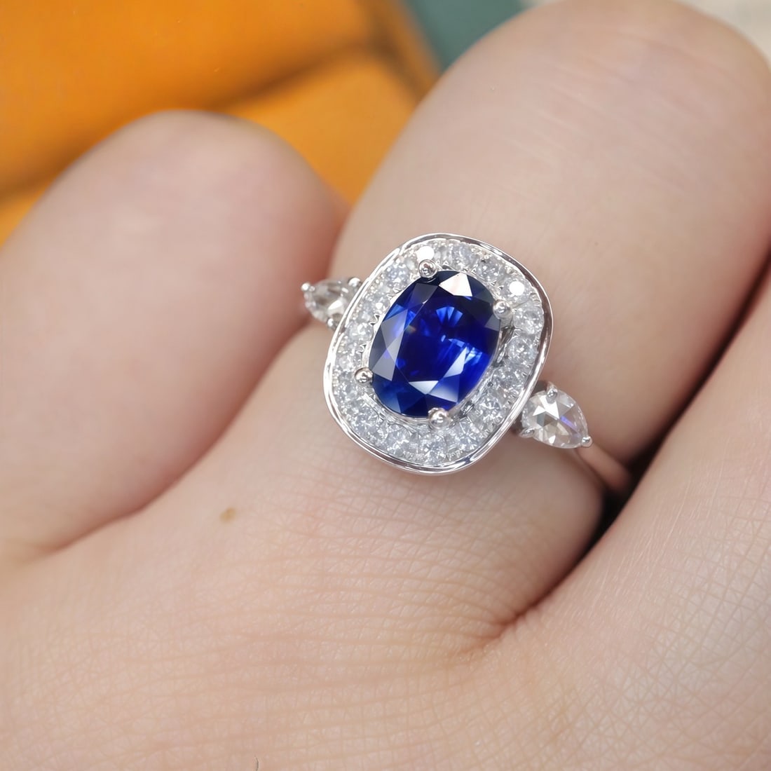 14k Gold 1.20 Ctw Natural Sapphire & Diamond Ring - 5