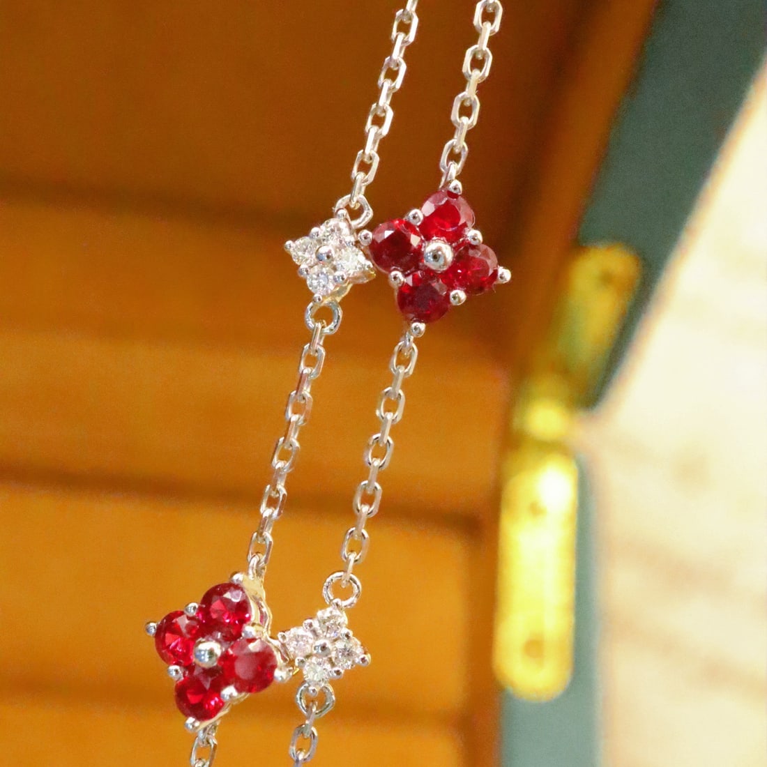 14k Gold 1.17 Ctw Natural Ruby & Diamond Bracelet - 3