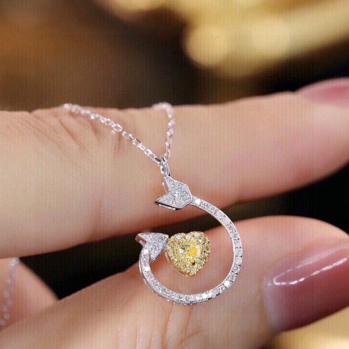 14k Gold 0.5 Ct Natural Color Diamond Necklace - 6