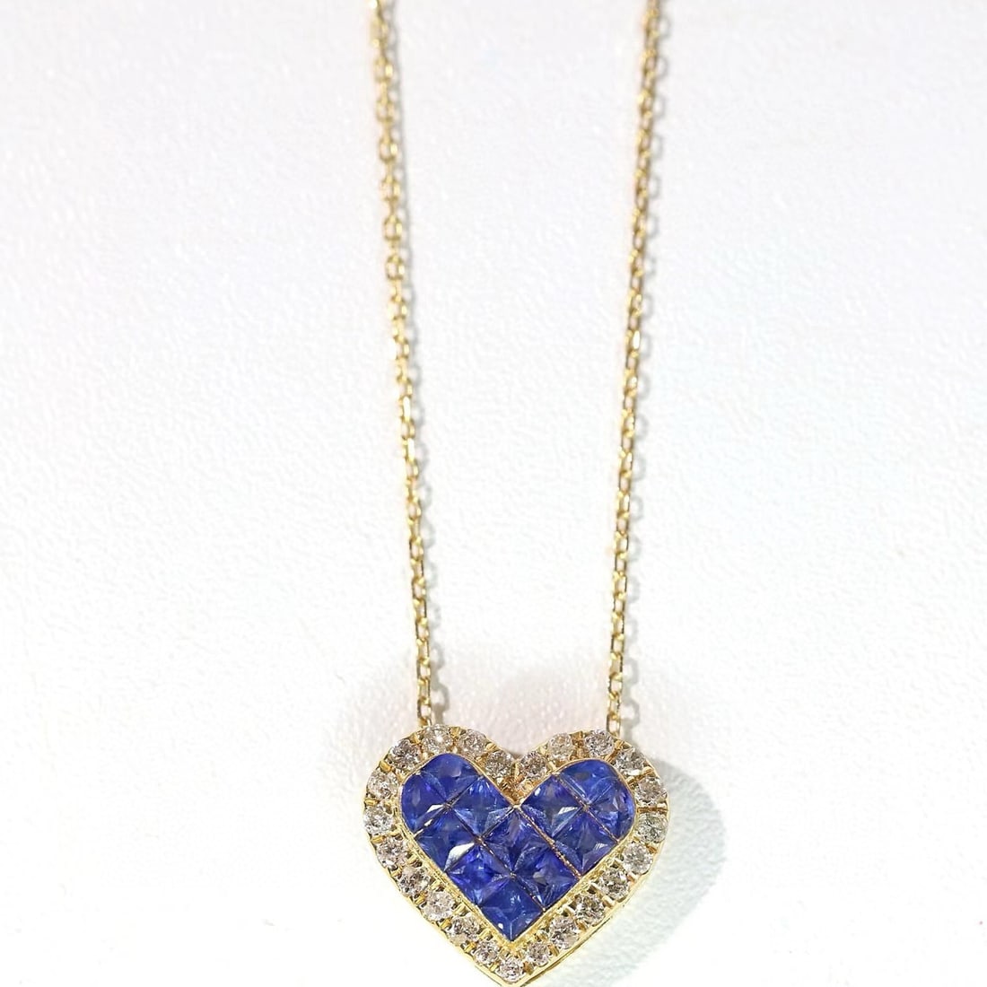 14k Gold 1.04 Ctw Natural Sapphire & Diamond Necklace - 4