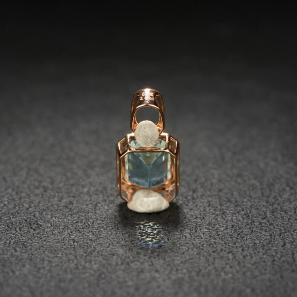 14k Gold 3.6 Ct Natural Aquamarine Pendant( Without Chain ) - 5