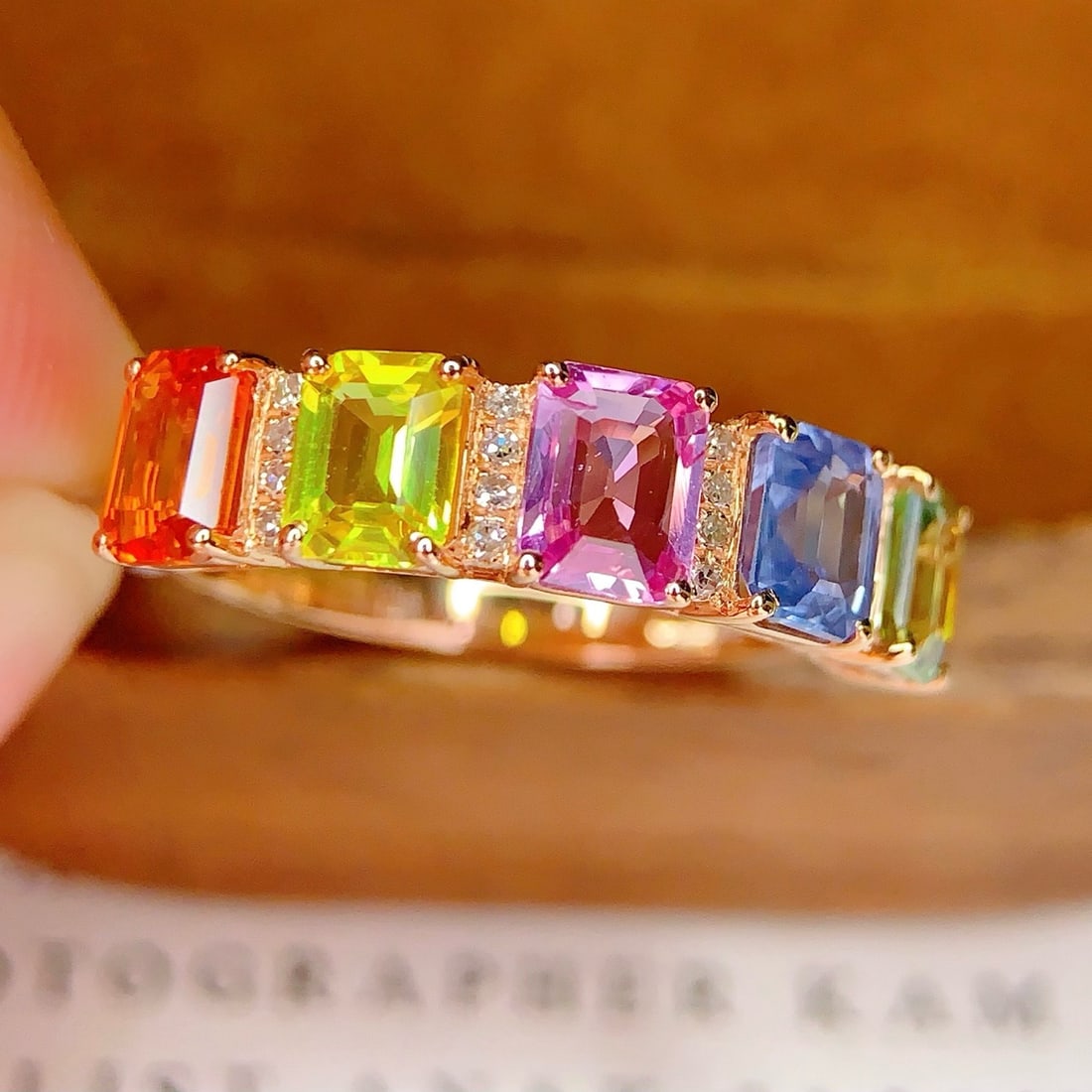 14k Gold 2.7 Ct Natural Sapphire & Diamond Ring - 4