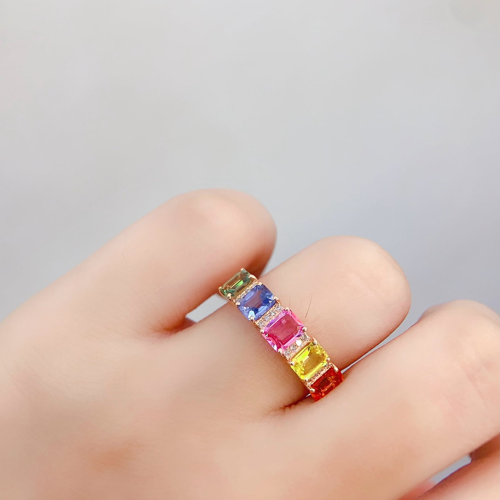 14k Gold 2.7 Ct Natural Sapphire & Diamond Ring - 6