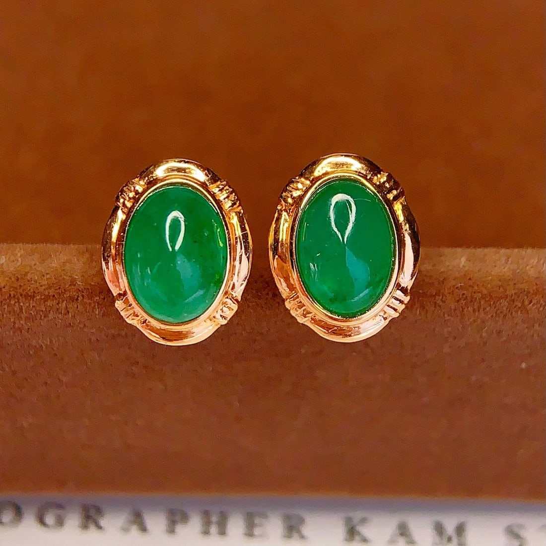 14k Gold 2 Ct Natural Emerald Earrings - 3