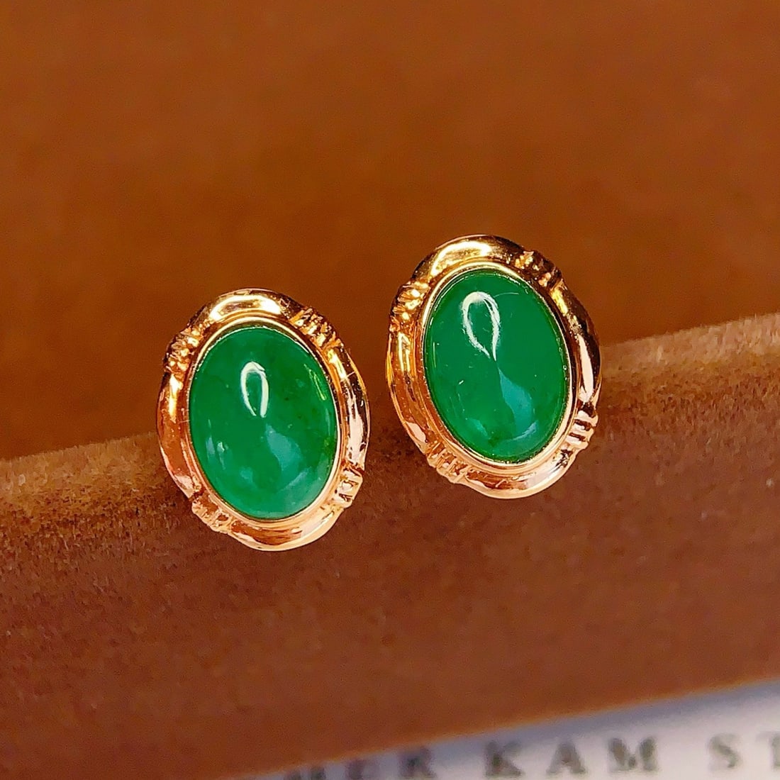 14k Gold 2 Ct Natural Emerald Earrings - 4