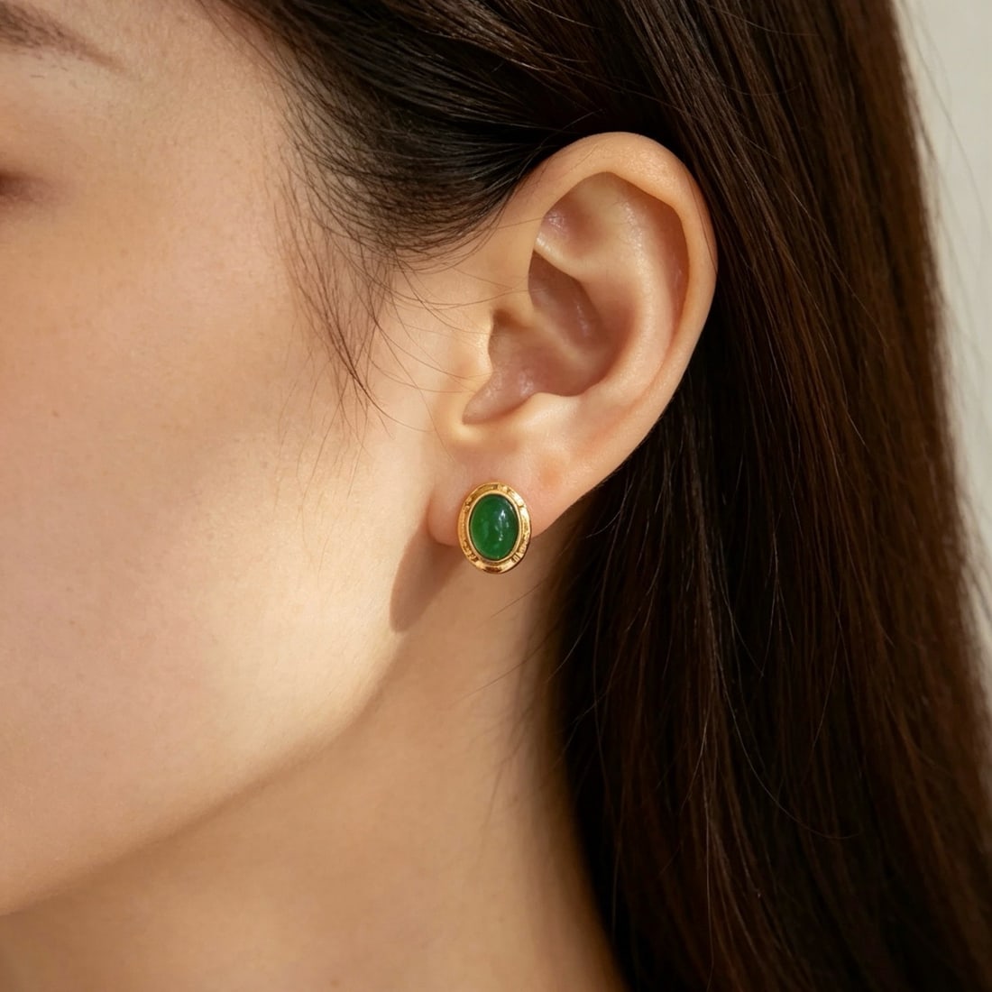 14k Gold 2 Ct Natural Emerald Earrings - 5