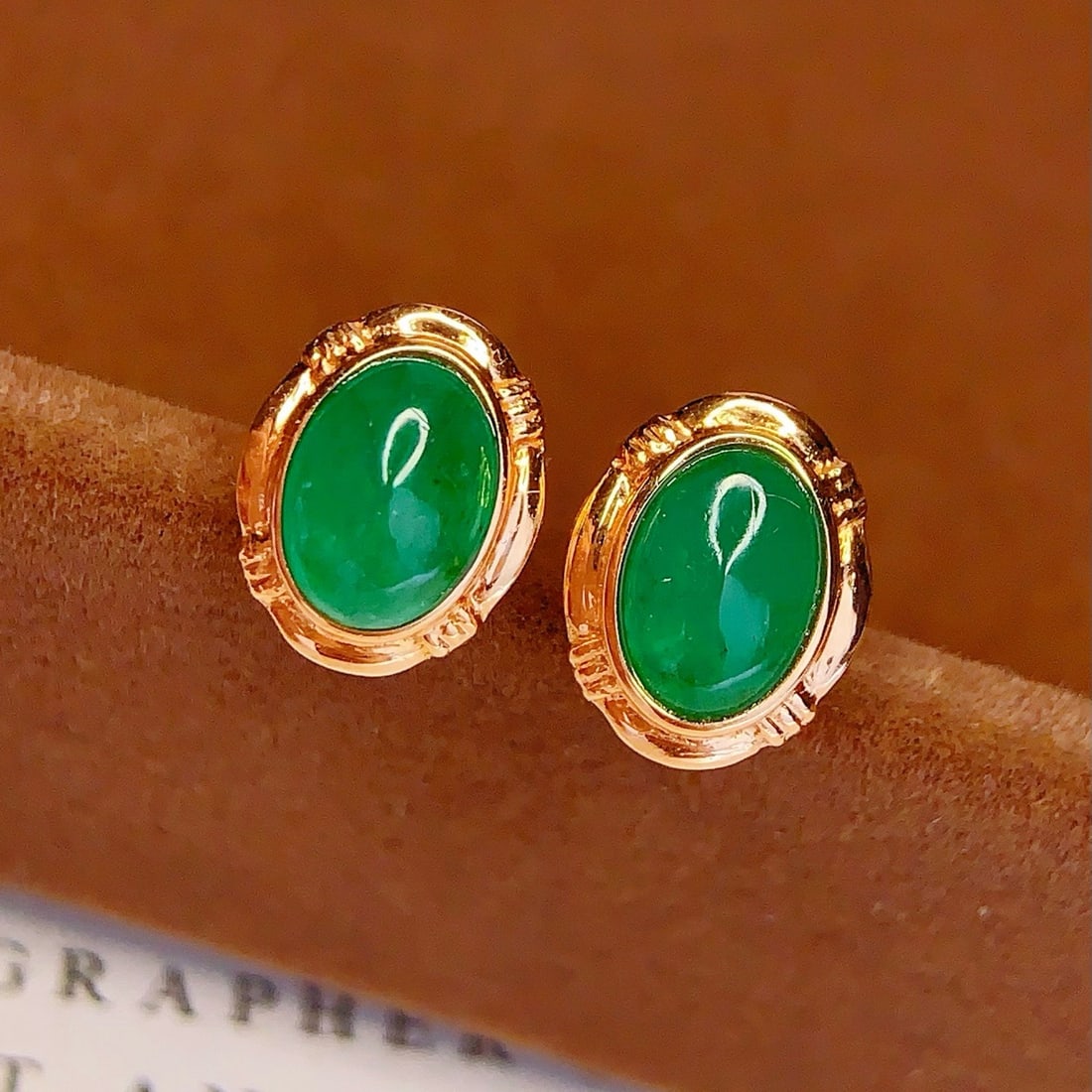 14k Gold 2 Ct Natural Emerald Earrings - 6