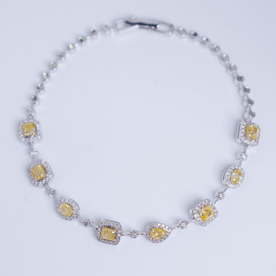 14k Gold 1.65 Ctw Natural Yellow Diamond & Diamond Bracelet - 3