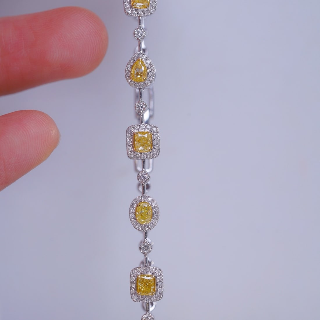 14k Gold 1.65 Ctw Natural Yellow Diamond & Diamond Bracelet - 5