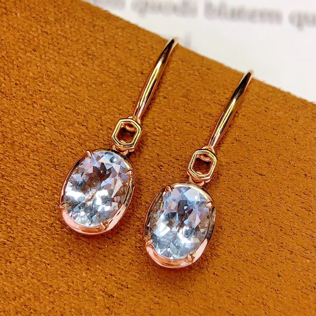14k Gold 2.2 Ct Natural Aquamarine Earrings - 2