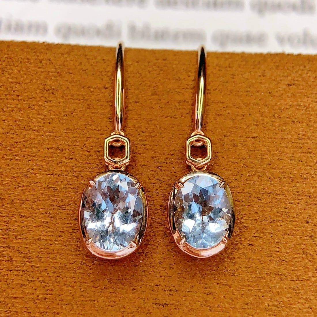 14k Gold 2.2 Ct Natural Aquamarine Earrings - 3