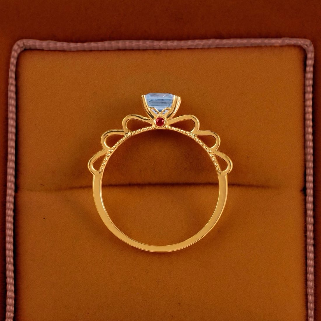 14k Gold 0.71 Ctw Natural Aquamarine & Diamond Ring - 4