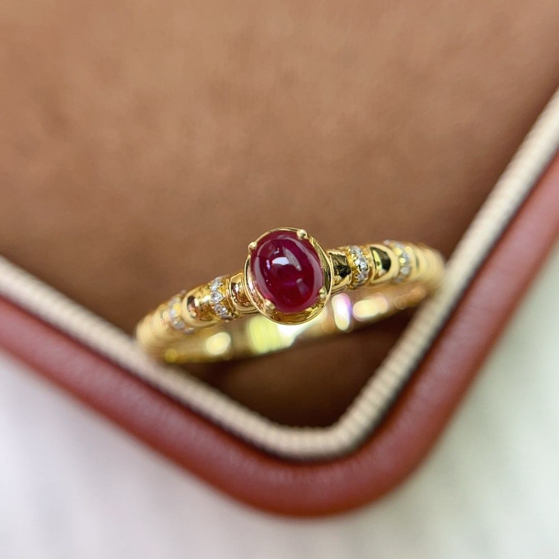 14k Gold 0.60 Ct Natural Ruby & Diamond Ring - 2