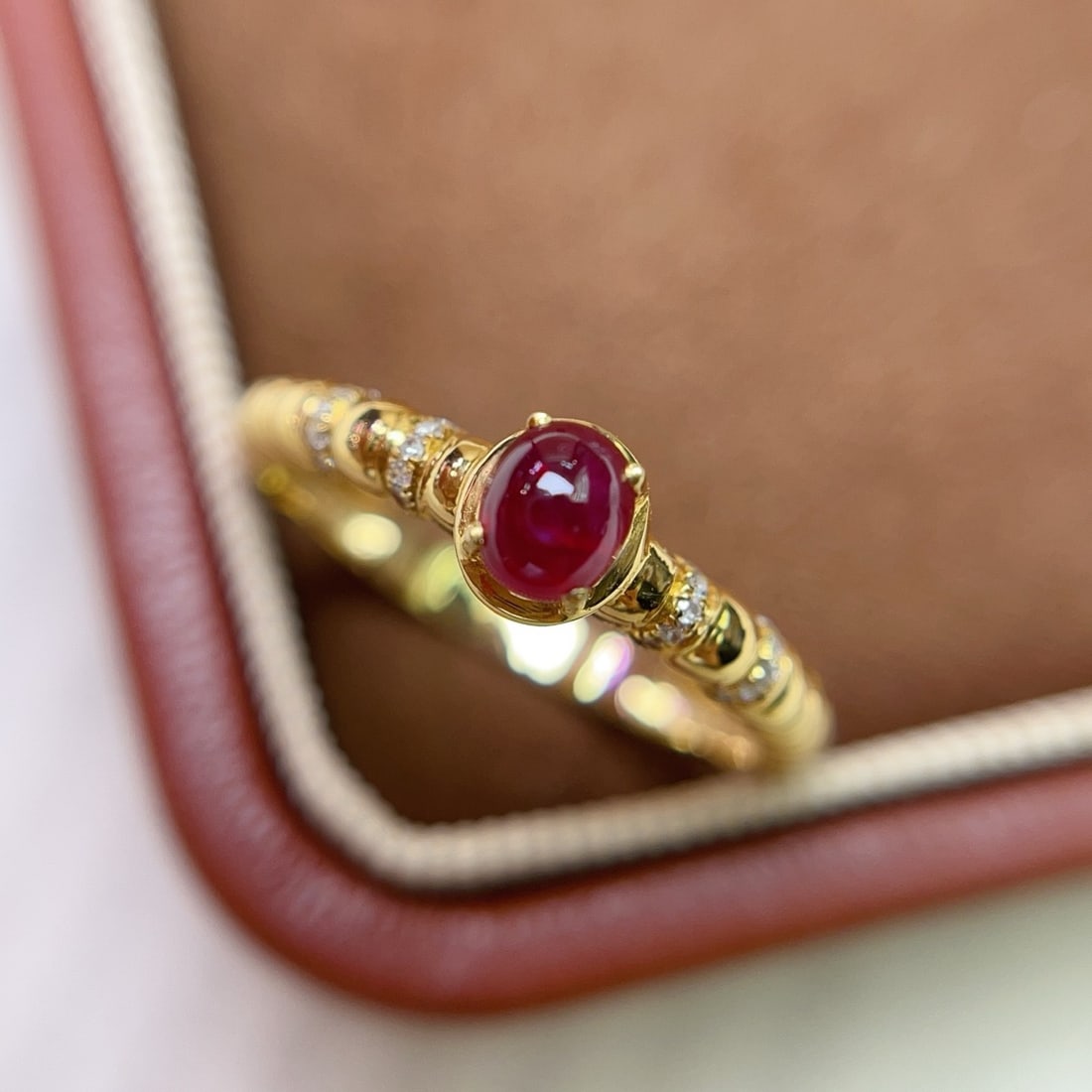 14k Gold 0.60 Ct Natural Ruby & Diamond Ring - 3
