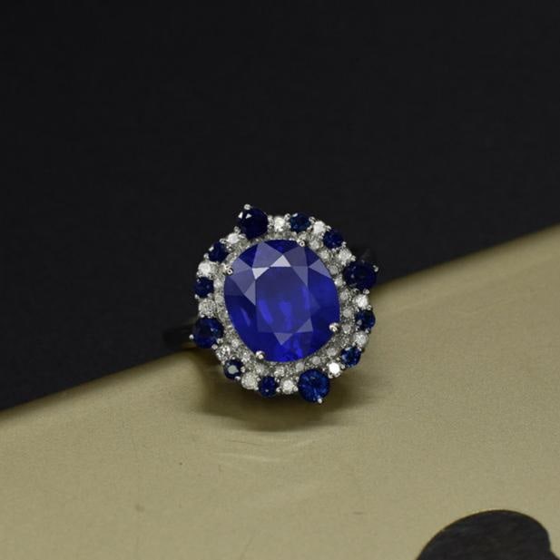 14k Gold 3.47 Ctw Natural Sapphire & Diamond Ring - 3